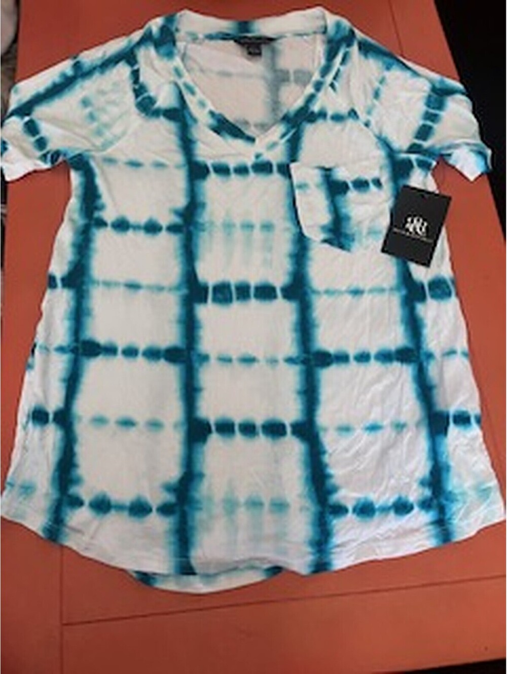 CK and Republic Blue Tie Dye V Neck T Shirt Size M